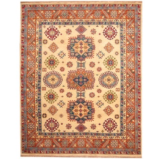 Herat Oriental Indo Hand-knotted Tribal Kazak Ivory/ Rust Wool Rug (8' x 10')