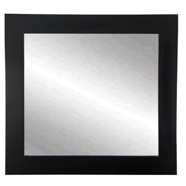 Matte Black 32-inch Square Wall Mirror