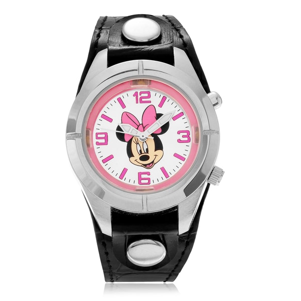 Disney Minnie Mouse Analog Light Up Dial Strap Watch