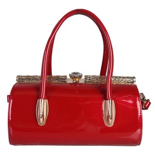 Rimen and Co. Faux Patent Leather Kiss-lock Structured Handbag