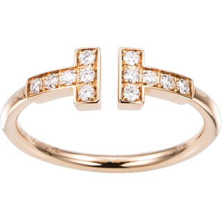 Estate Tiffany & Co 18k Rose Gold 1/5ct TDW Diamond T-Wire Band Ring (Size 6) (G-H, VS1-VS2)
