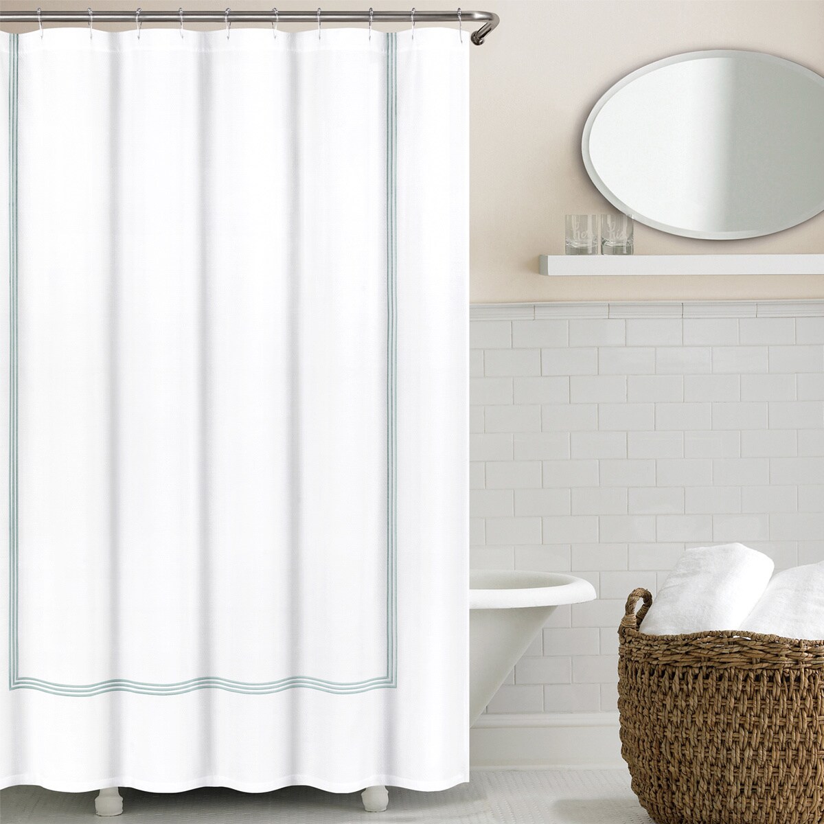 Echelon Home Three Line Hotel Collection Matele Shower Curtain