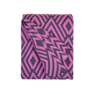 Nakano Pink and Grey Throw Blanket