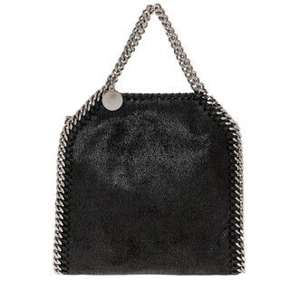 Stella McCartney Falabella Black Metallic Faux Suede Tote Handbag