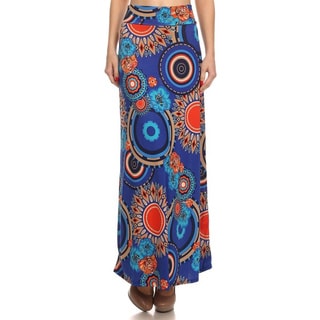 Moa Collection Women's Medallion Floral Maxi Skirt