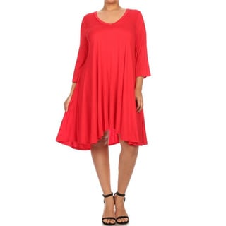 Moa Collection Women's Plus Size Midi Dress