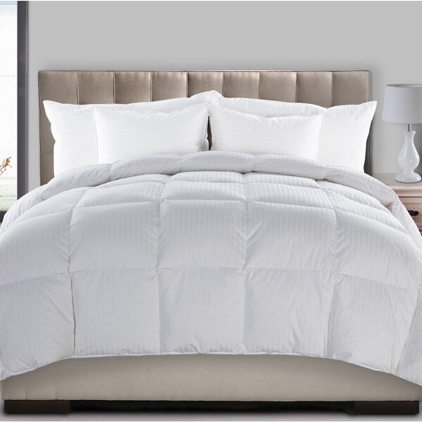 All Season Dobby Stripe 300 Thread Count Hyper Down Blend Comforter