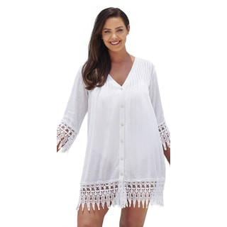 White Crochet Trim Cover Up