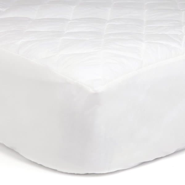 Deluxe Cotton-Blend Hypoallergenic Fitted Mattress Pad