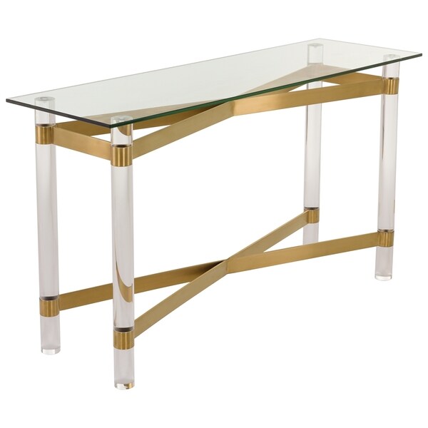 Safavieh Couture High Line Collection Lainey Bronze Brass Acrylic Console Table