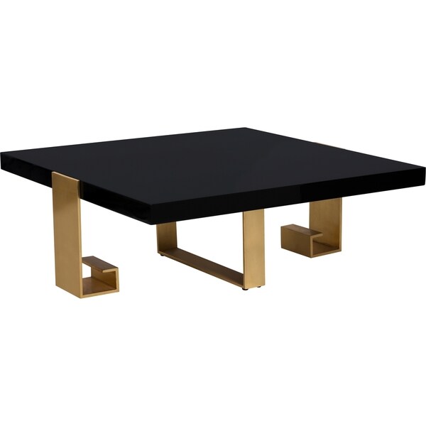 Safavieh Couture High Line Collection Roya Black Lacquer Gold Leaf Coffee Table