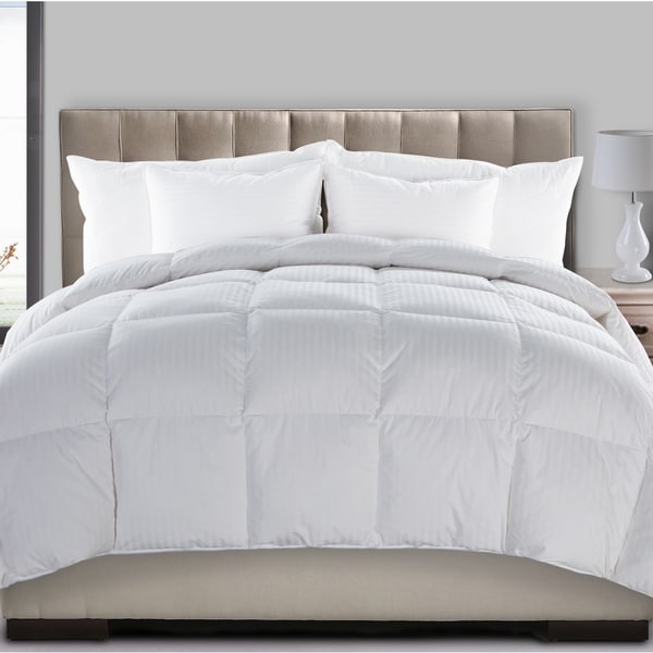 Extra Warmth Dobby Stripe 300 Thread Count Hyper Down and Feather Blend Comforter