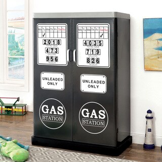 Furniture of America Fuel Up Metal Dark Silver Double-Door Closet