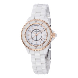 Stuhrling Original Women's Vogue Quartz White Ceramic Bracelet Watch