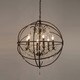Foucault's Orb Crystal Iron 6-light Chandelier (As Is Item)