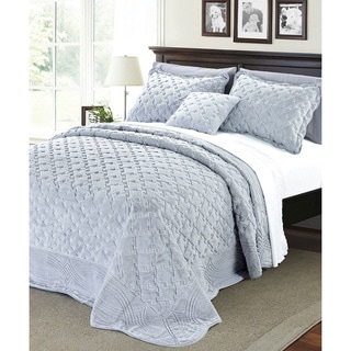 BNF Home Faux Fur Quilted Tatami 4-Piece Bedspread Set