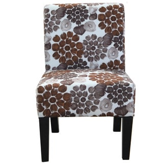 Grace Flower Patterned Fabric Accent Chair