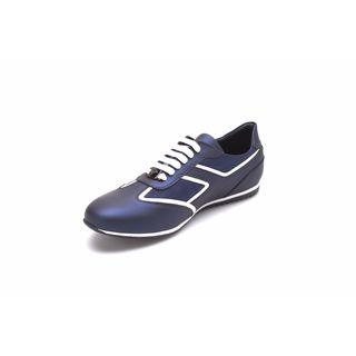 Versace Men's Metallic Blue Low Top Sneakers