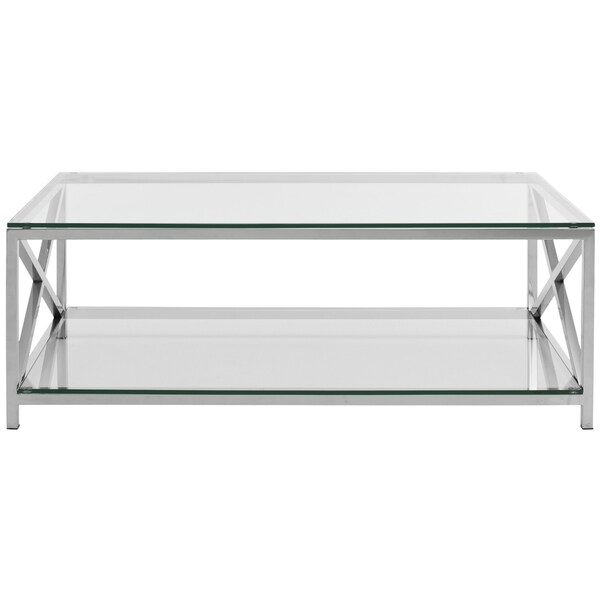 Safavieh Couture High Line Collection Hayward Stainless Steel Chrome Coffee Table