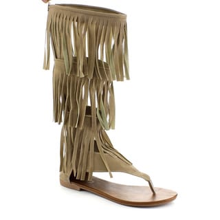 Beston DB36 Women's Fringe Gladiator Sandals