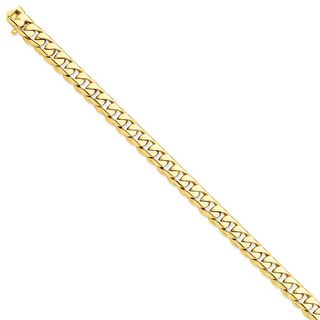 14k Yellow Gold 8.75mm Hand-polished Rounded Curb Chain