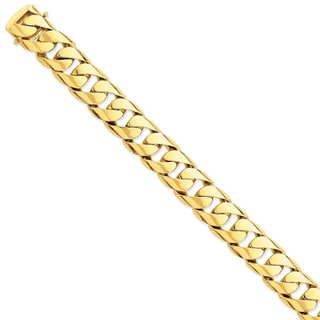 14k Yellow Gold 15.4mm Polished Fancy Link Bracelet
