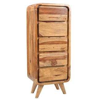 Porter Oslo Mid-Century Modern Sustainable Sheesham 5-drawer Lingerie Chest (India)