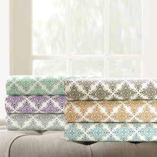 100-percent Egyptian Cotton Printed 4-piece Casablanca Sheet Set