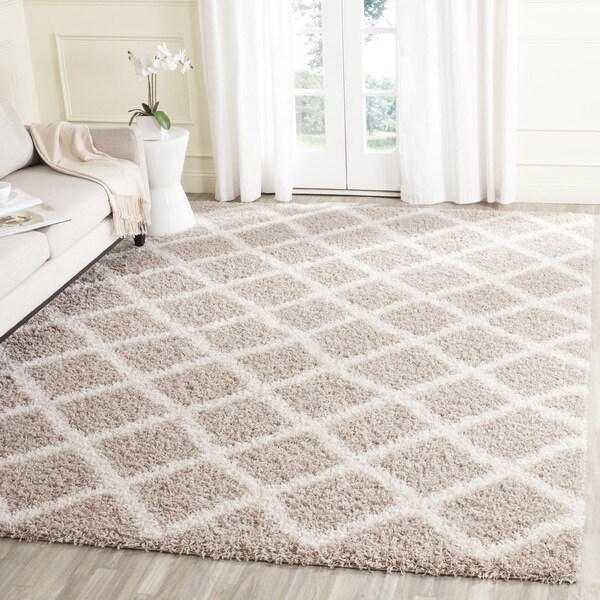 Safavieh Dallas Shag Beige/ Ivory Rug (5' 1 x 7' 6) 18310188