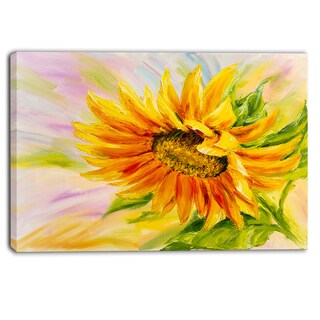 Designart Sunflower Oil Painting Floral Canvas Art Print Free