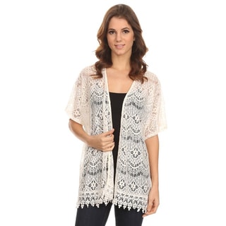 Women's Sleeved Crochet Fringe Top