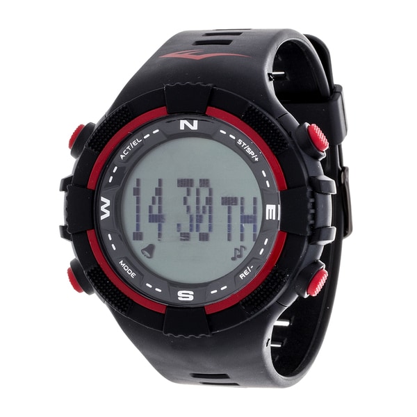Everlast Fitness Red Activity Tracker W/LED / Sleep PD2 with Pedometer Watch