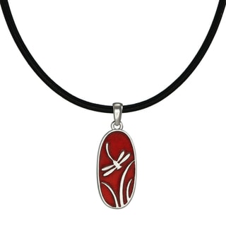 Jewelry by Dawn Red Dragonfly Greek Leather Cord Necklace