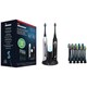 Pursonic S452BS Dual Handle Sonic Toothbrush with UV Sanitizer and 12 Brush Heads (Black and Silver)