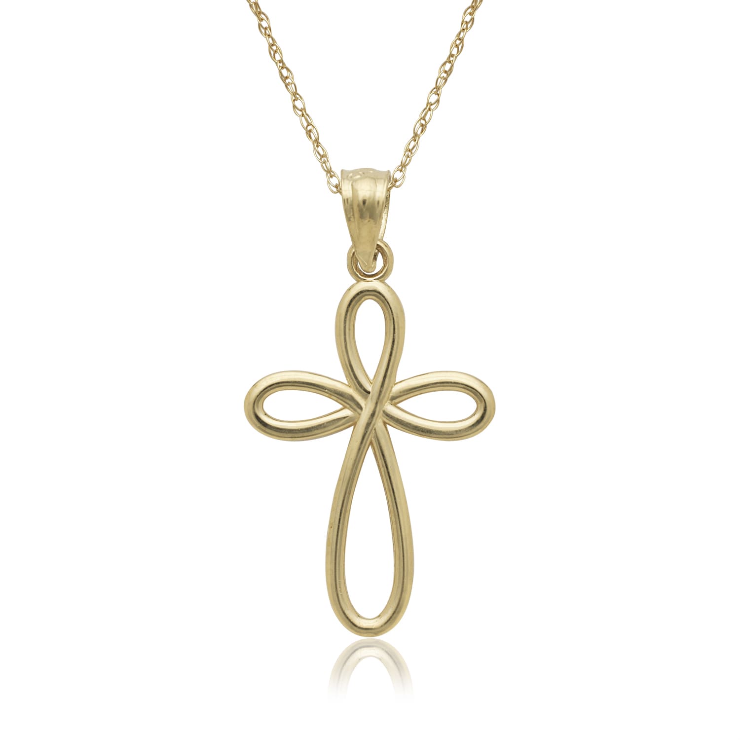 Shop K Yellow Gold Infinity Cross Pendant Inch Gold Filled Chain