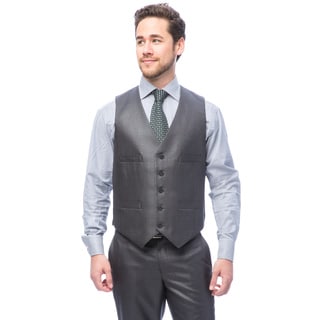 Kenneth Cole Men's Reaction Gunmetal Basketweave Suit Separate Vest