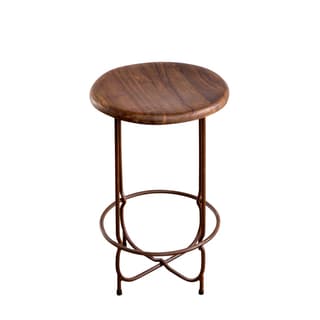 Thin Leg Teak Top Counter Stool