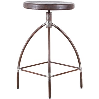Steel and Mango Wood Counter Stool