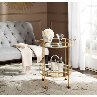 Safavieh Lavinia Gold/ Mirror Top Bar Cart