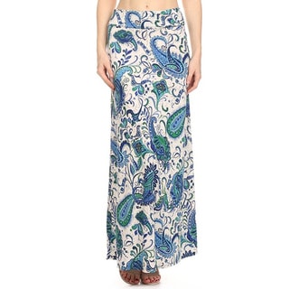 Women's Blue Paisley Maxi Skirt