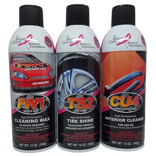 FW1 Fast Wax Waterless Action Pack System - Car Showroom Shine 3 Can Kit