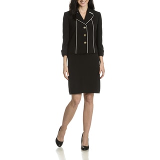 Tahari Arthur S. Levine Women's Contrast Piping 2-piece Skirt Suit