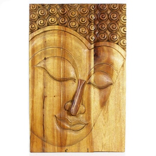 Haussmann Serene Buddha Antique Oak Oil Panel (Thailand)