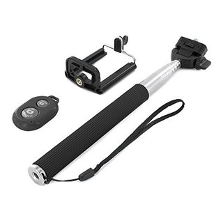 Black Selfie Stick with Bluetooth Remote