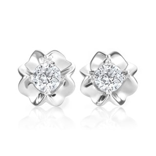 Andrew Charles 14k White Gold 1/2ct TDW Diamond Stud Earrings (H-I, SI2-I1)