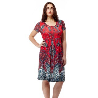 La Cera Women's Short Sleeve Printed Dress