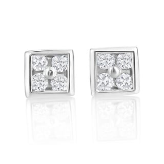 Andrew Charles 14k White Gold 1/10ct TDW Diamond Stud Earrings (H-I, SI2-I1)