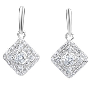 Andrew Charles 14k White Gold 1 1/5ct TDW Diamond Dangling Earrings (H-I, SI2-I1)