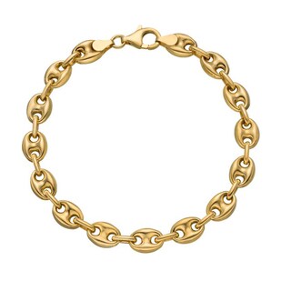14k Yellow Gold 4mm Puff Mariner Anklet