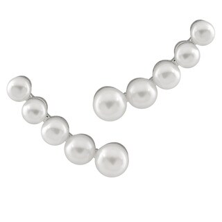 Sterling Silver 5 Freshwater Pearl Earring Climbers